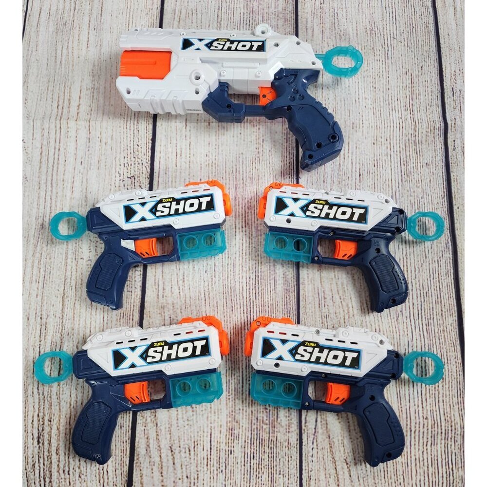 5 Pack Zuru X Shot Kickback and Reflex Foam Dart Blasters Tested No Darts